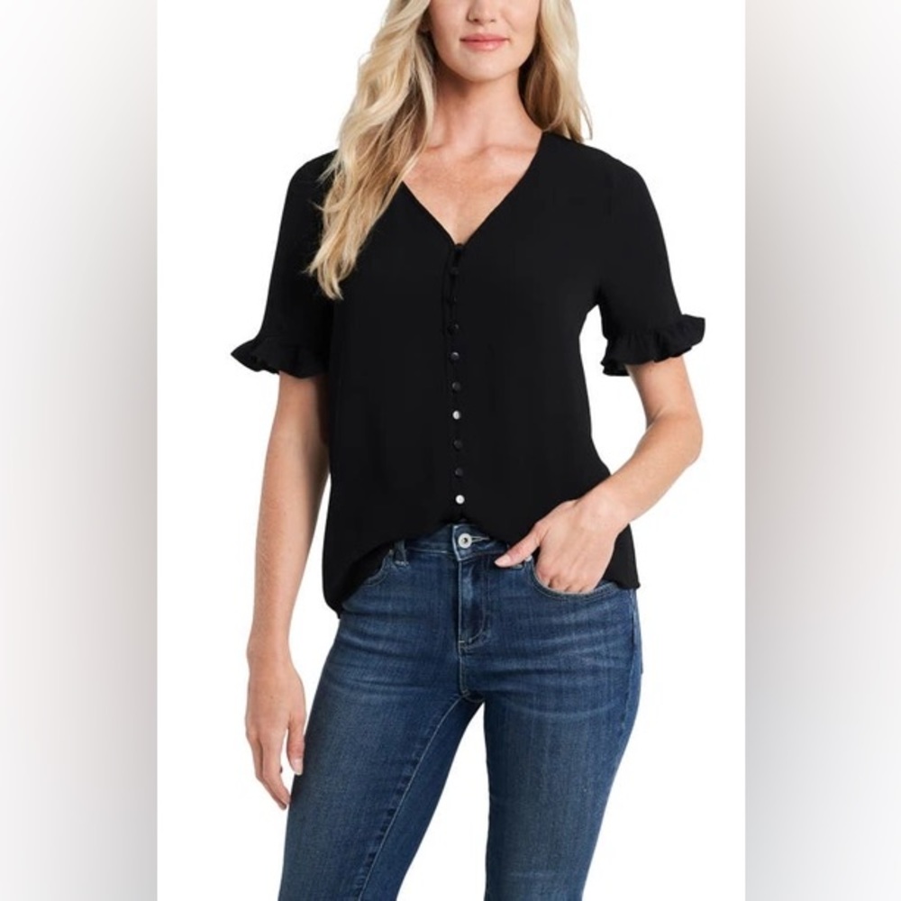 Cece Black short tee Style 7039013 NWT